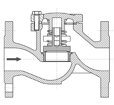 Артикул 487. Клапан обратный подъемный фланцевый чугунный
