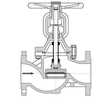 Артикул 334. Вентиль запорный чугунный фланцевый с сильфонным уплотнением