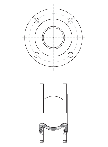 Артикул 501. Антивибрационный компенсатор фланцевый, EPDM, PN16